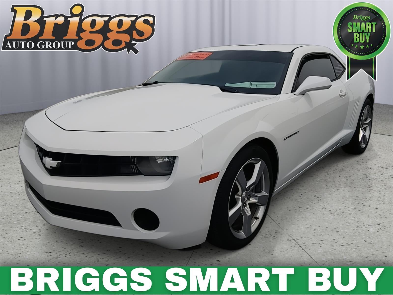2013 Chevrolet Camaro LS in Summit White — front three-quarter view