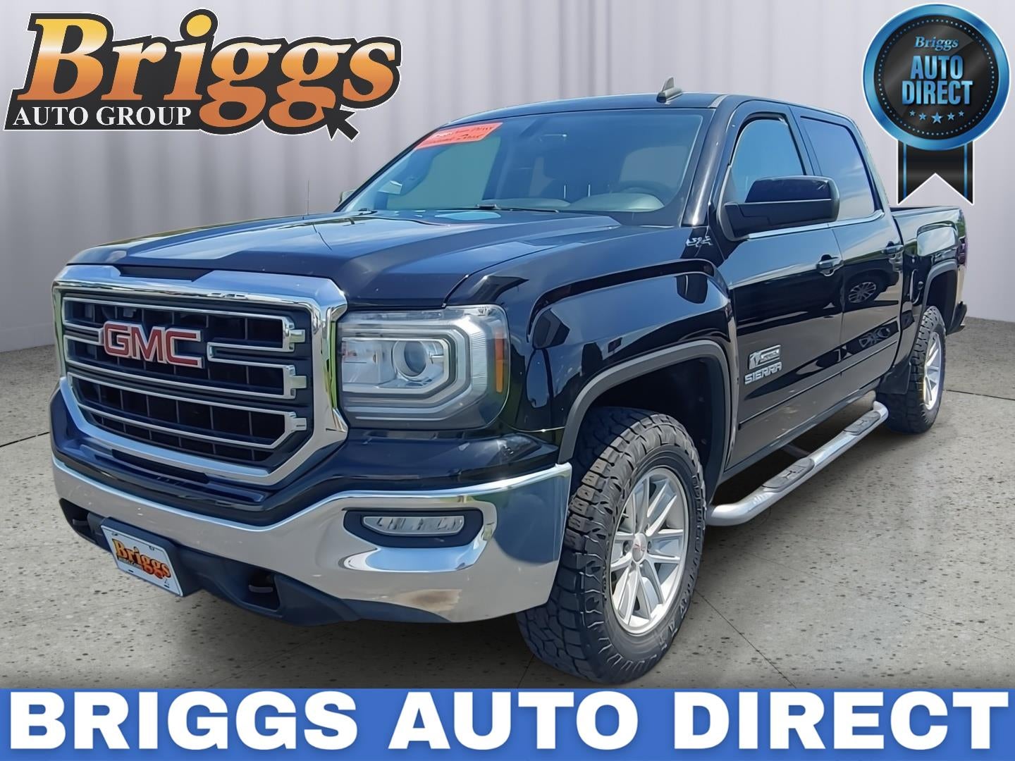 2016 GMC Sierra 1500 SLE in Onyx Black — front three-quarter view