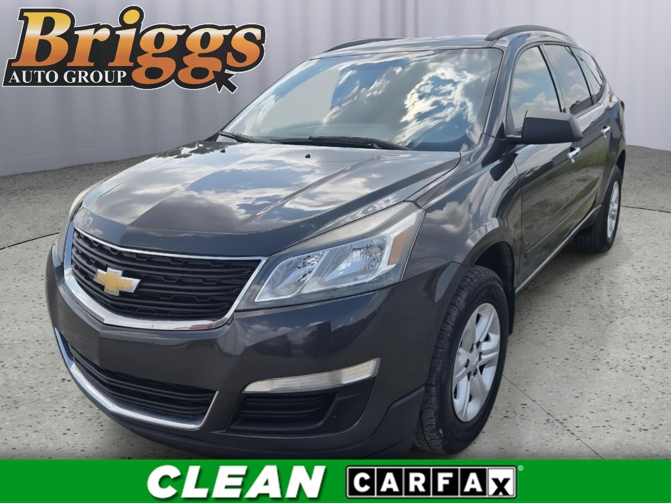 2015 Chevrolet Traverse LS in Tungsten Metallic — front three-quarter view