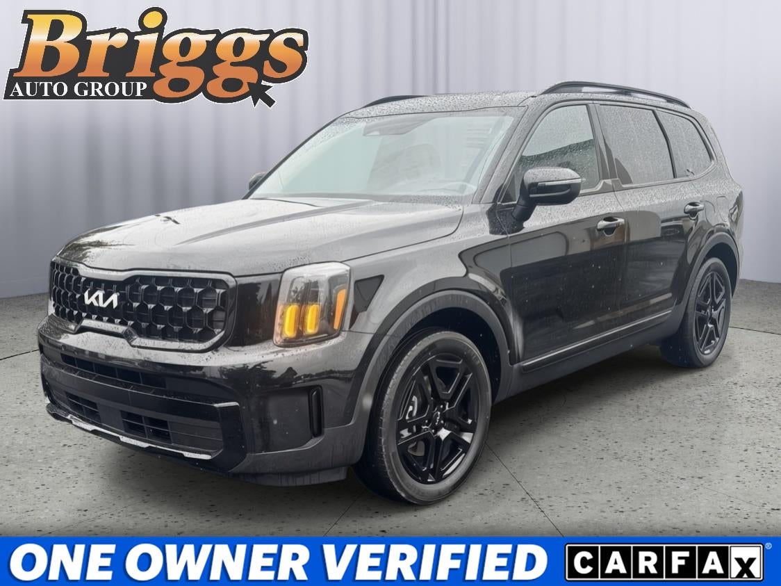 2024 Kia Telluride EX X-Line in Ebony Black — front three-quarter view