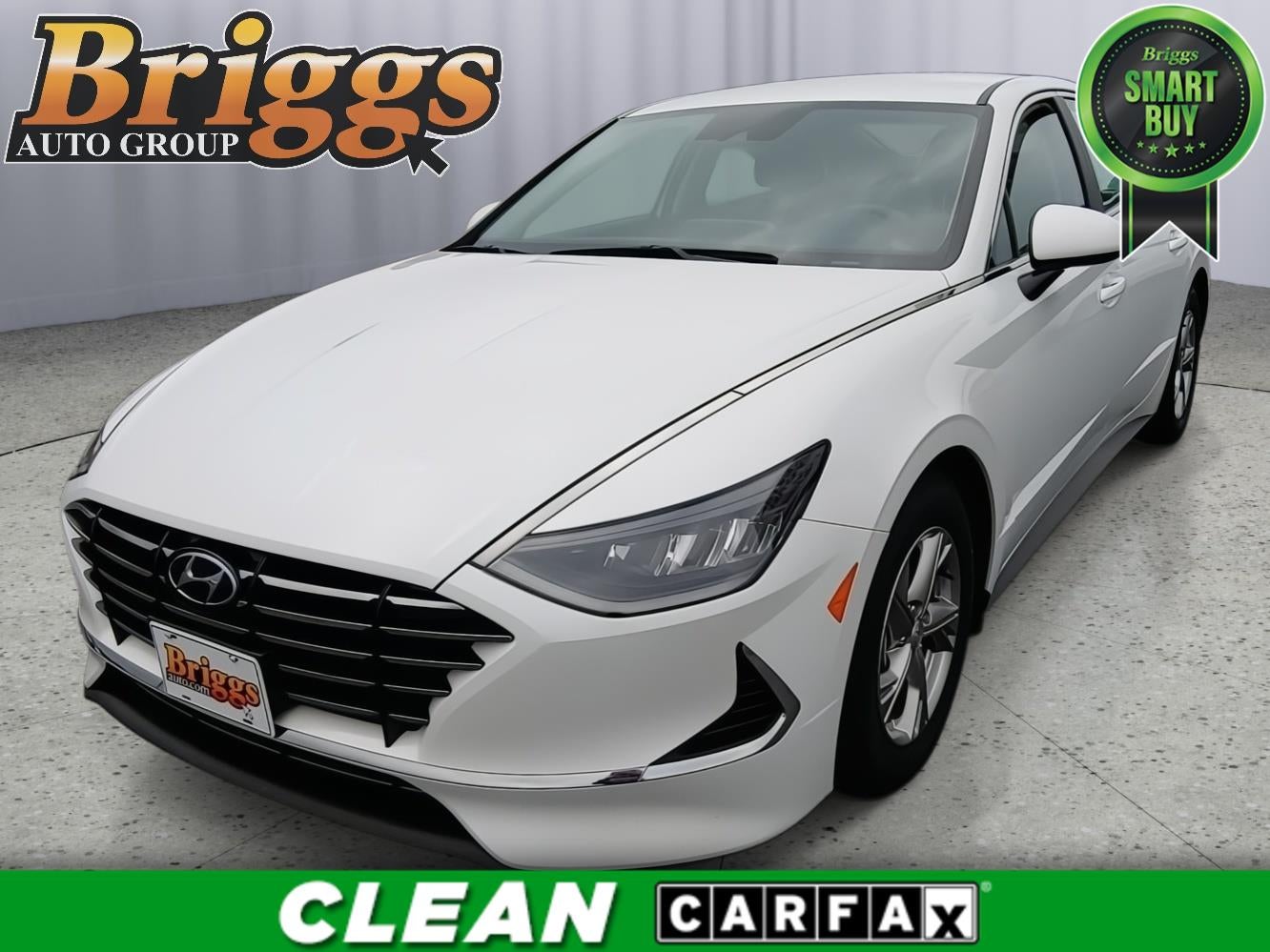 2021 Hyundai Sonata SE in Quartz White — front three-quarter view