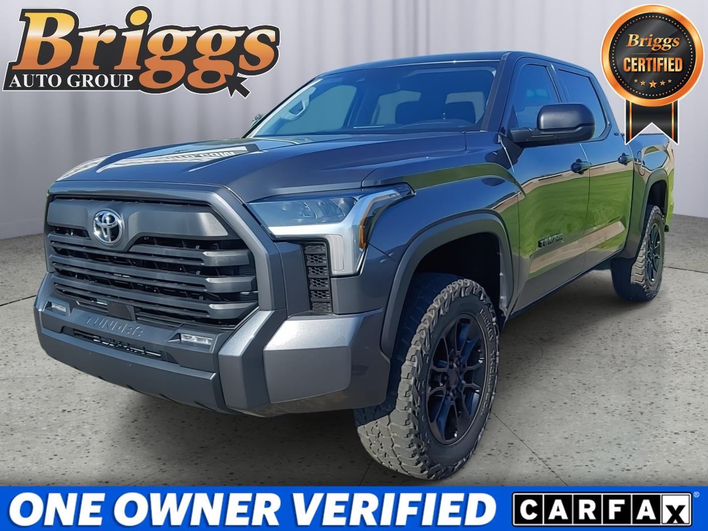 2023 Toyota Tundra SR5 in Magnetic Gray Metallic — front three-quarter view