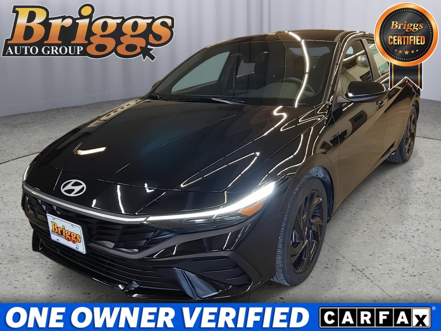 2026 Hyundai Elantra SEL Sport in Abyss Black — front three-quarter view