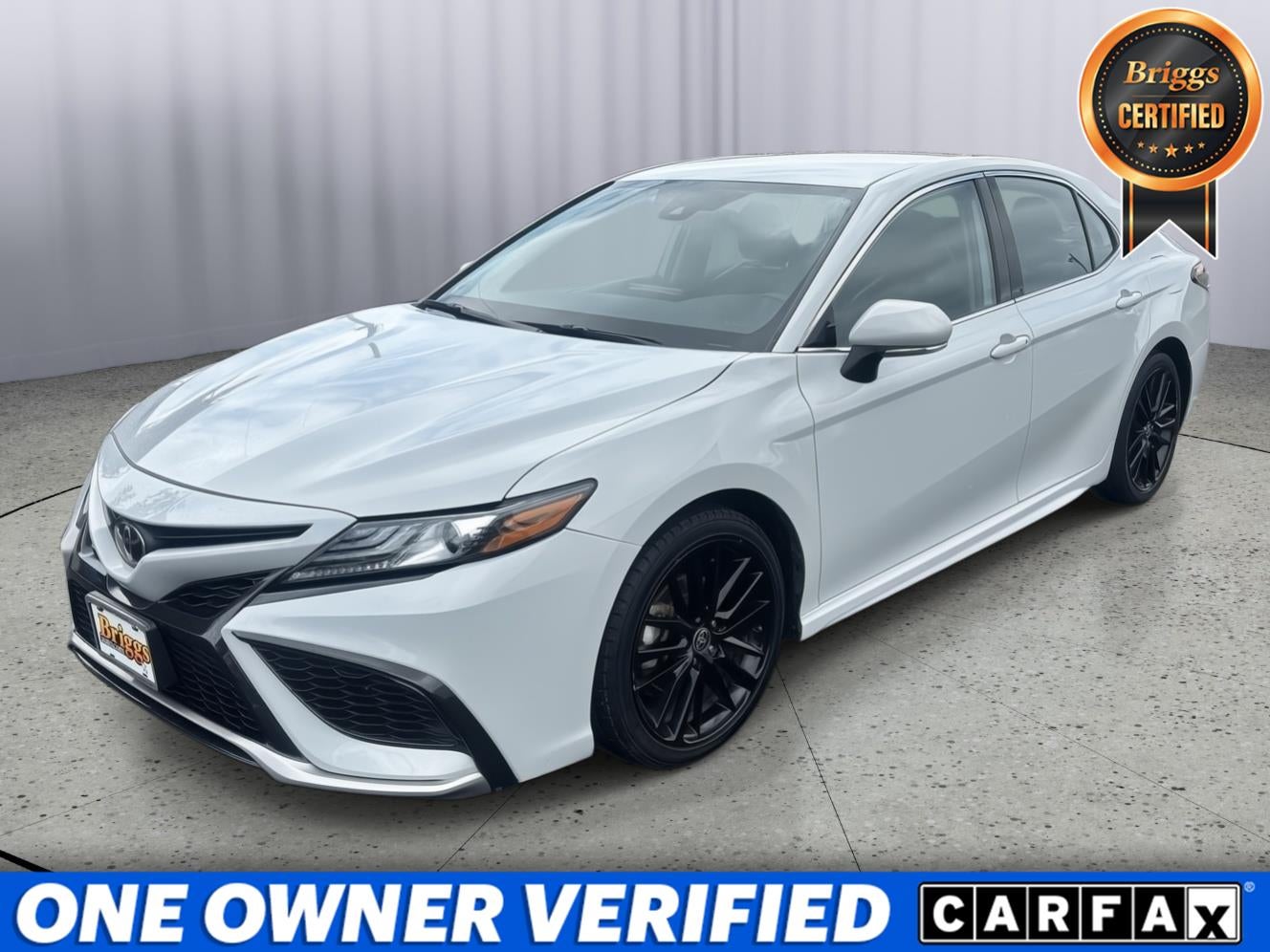 2024 Toyota Camry XSE in Ice Edge — front three-quarter view