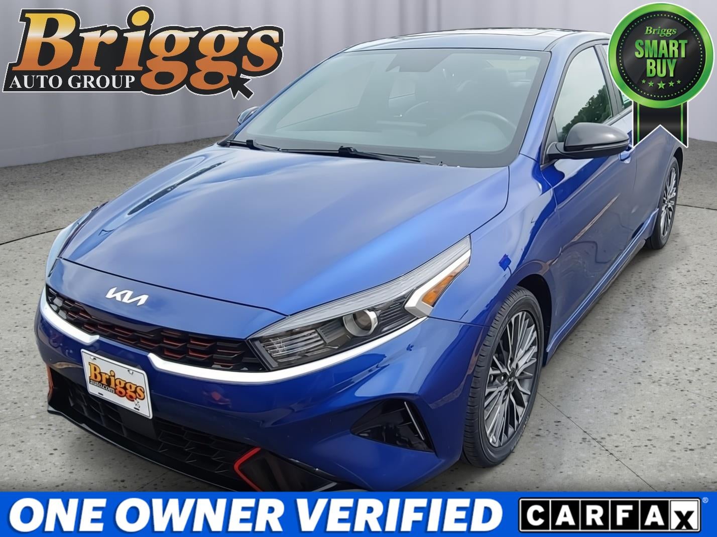 2024 Kia Forte GT-Line in Deep Sea Blue — front three-quarter view