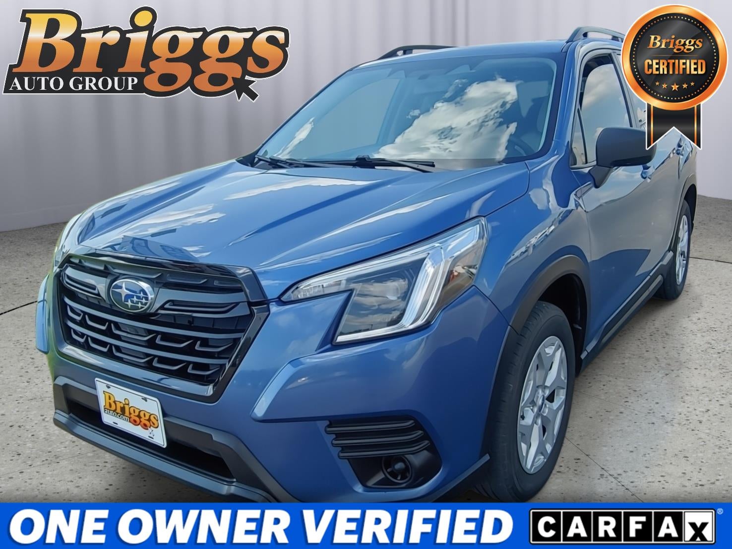 2023 Subaru Forester BASE in Horizon Blue Pearl — front three-quarter view